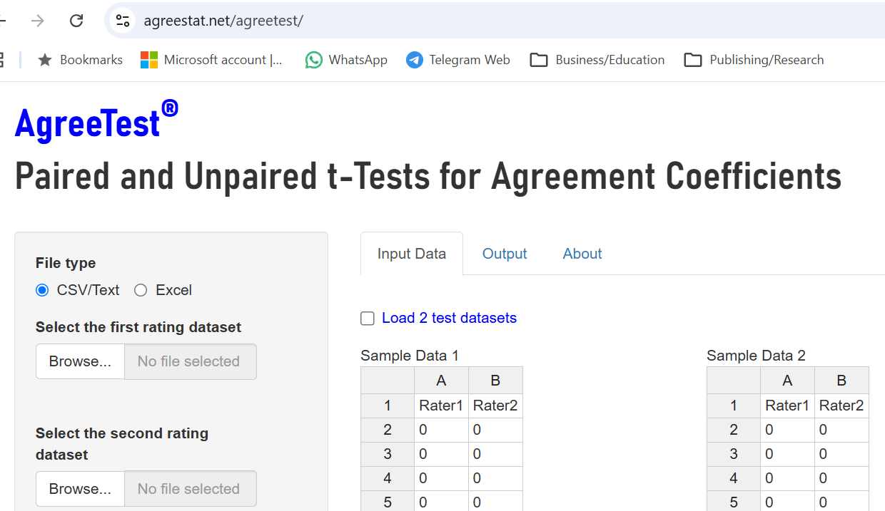 AgreeTest interface preview